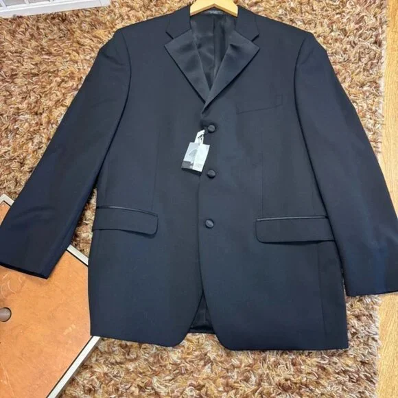 Jones NY, Men's Blazer, Tuxedo, Dark Blue, Size 42 R, Wool, Long Sleeve, Pockets Sport Coats & Blazers